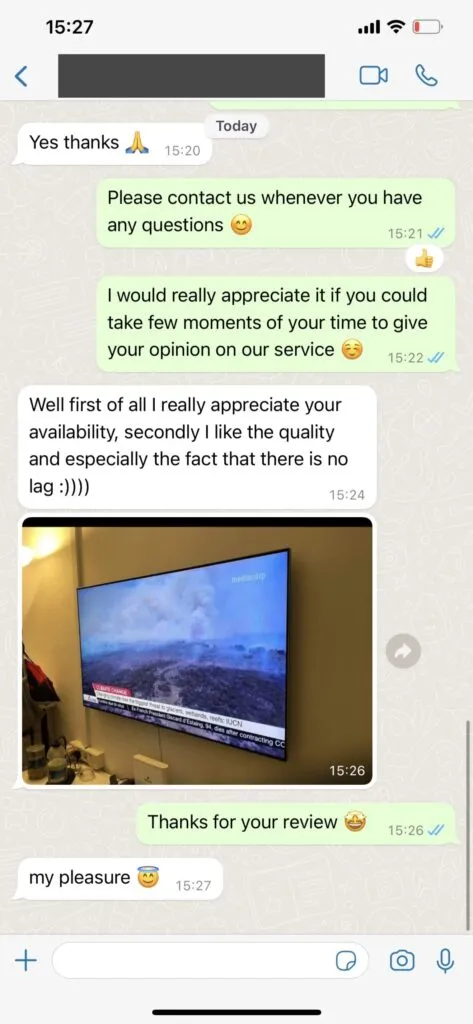 WhatsApp kundchatt skärmdump 2 support för Smart TV